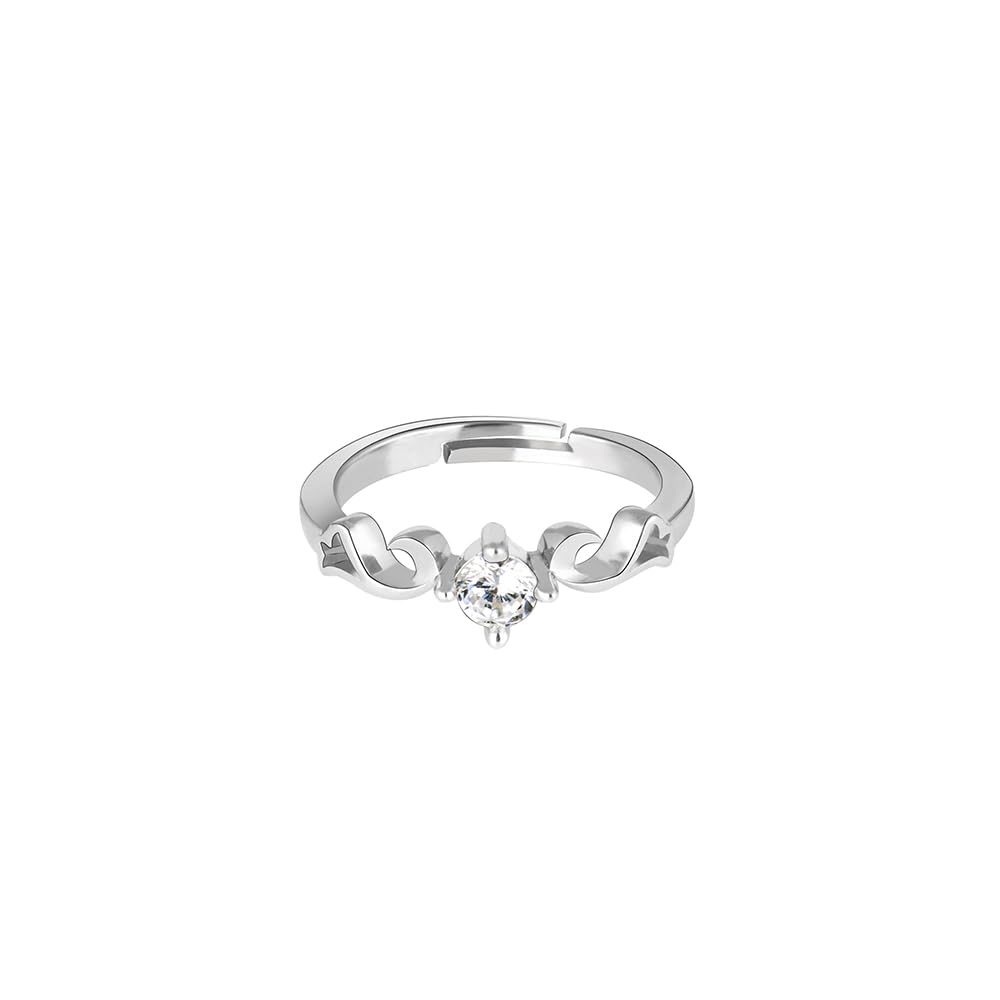 Giva 925 Sterling Silver Zircon Beachy Waves Ring For Women, Adjustable  Gift For Her (Certificate Of Authenticity & 925 Stamp)