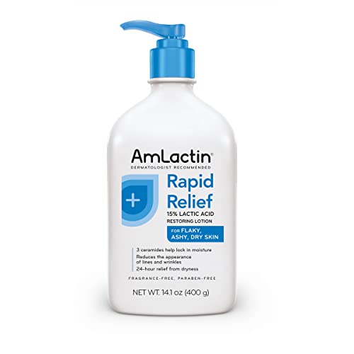 Amlactin Rapid Relief Restoring Body Lotion With Ceramides, Moisturizing Lotion For Dry Skin - 14.1 Oz Pump Bottle (Packaging Ma
