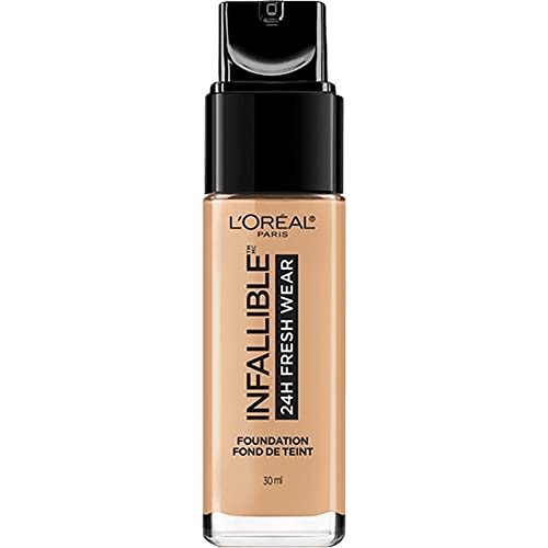 LOreal Paris Makeup Infallible Up to 24 Hour Fresh Wear Lightweight Foundation, Natural Buff, 1 Fl Oz.