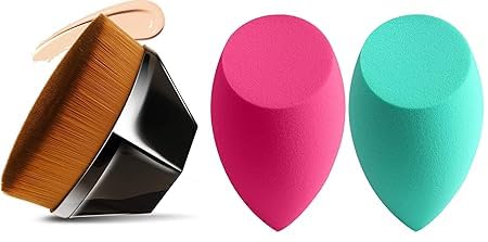 Makeup Brush With 2 Makeup Sponges