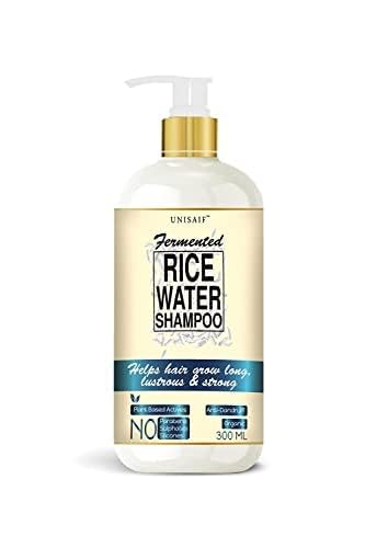 Unisaif Rice Water Shampoo For Curly Frizzy Hair - Natural & Organic With Coconut Oil, Soy Protein, Nourishing Ingredients For A