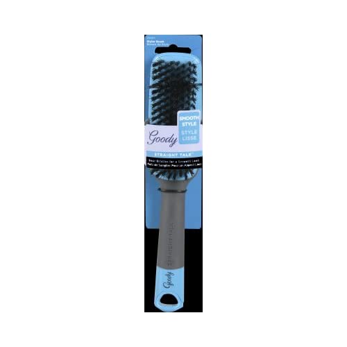 Goody Straight Talk Boar Bristle Hair Brush Gray and Blue,1 Ct