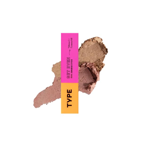 Type Beauty Get Even Dual Smudge Stick: The Ultimate 2In1 Makeup Stick For Dark Spots & Dullness | Highlight+ Blush (Glow/Peac