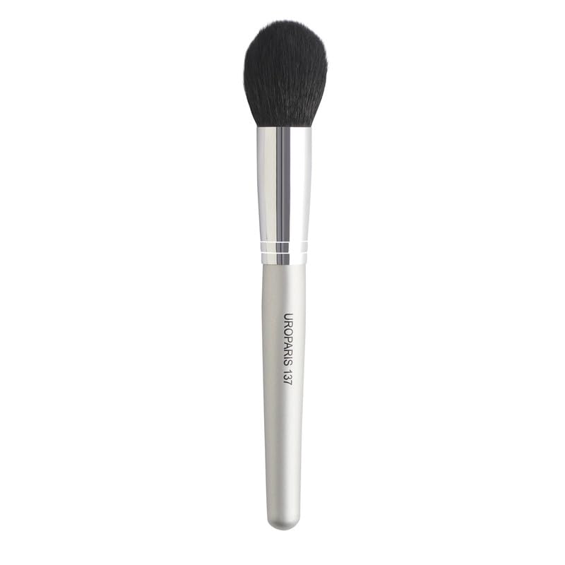 Uroparis 137 Powder/Blush Brush | Natural Hair For Precise Application On Cheeks Or Loose Powder All Over Face | Wooden Handle W