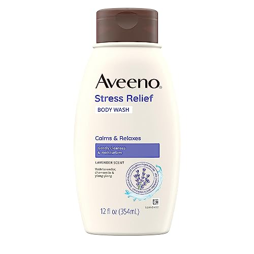 Aveeno Stress Relief Body Wash With Soothing Oat & Lavender Scent For Sensitive Skin, Moisturizing Shower Wash Gently Cleanses &