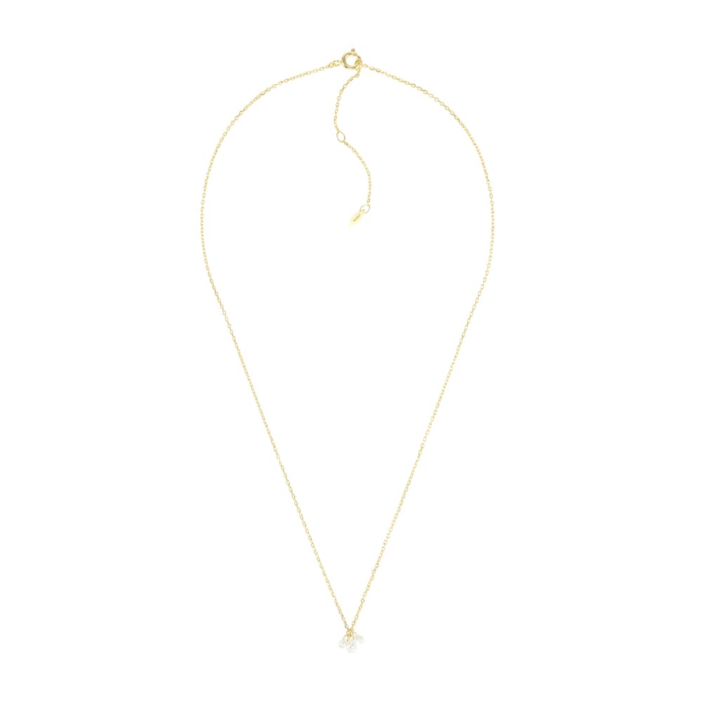 Fossil Women's Sadie 14K Gold Plated Brass Cluster Necklace, Color: Gold (Model: JA7132710)