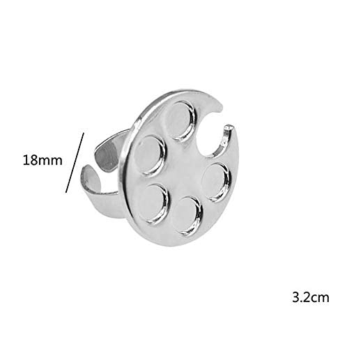 Mwoot 2 Pieces Nail Art Palette Finger Rings, Mini Polish Holder Drawing Color Palette, Nail Art Painting Gel Palette Manicure T