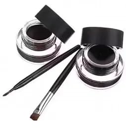 2 In 1 Eyeliner Kajal Matte Finish Black & Brown With Eyelash Waterproof & Smudgeproof 24 Hr Long Lasting