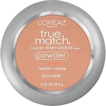 L'Oreal Paris True Match Super Blendable Oil Free Powder Foundation, N6 Medium, 0.33 oz, Packaging May Vary