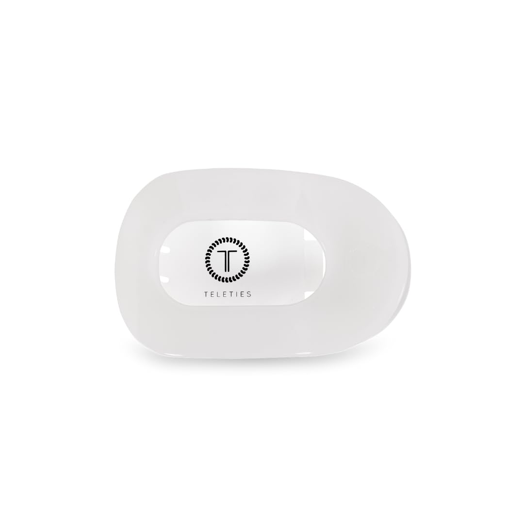 TELETIES - Large Flat Round Clip - Strong Grip, Bendable Teeth, Comfortable Curved Design - For Lying Down, Yoga, Driving & More