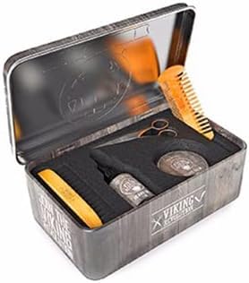 Viking Revolution Beard Care Kit For Men - Kit Includes 100% Boar Beard Brush, Wooden Comb, Beard Balm, Beard Oil, Beard & Musta