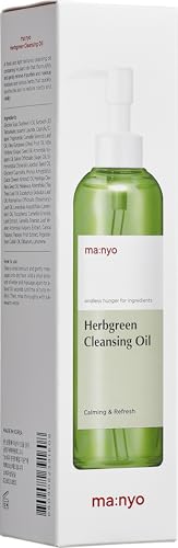 Ma:Nyo Herb Green Cleansing Oil Korean Facial Cleanser, Daily Makeup Remover For Women, Effective Cleansing Without Clogging Por