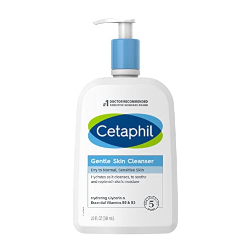 Face Wash By Cetaphil, Hydrating Gentle Skin Cleanser For Dry To Normal Sensitive Skin, New 20Oz, Fragrance Free, Soap Free And