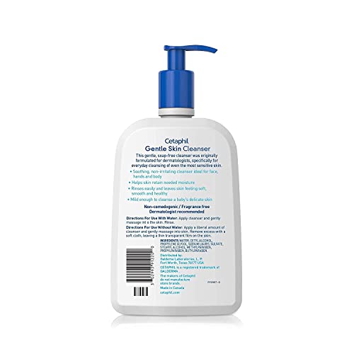 Cetaphil Hypoallergenic Gentle Skin Cleanser, Dry To Normal Sensitive Skin, Paraben, Oil And Fragrance Free, 20 Fluid Ounce, 2 C