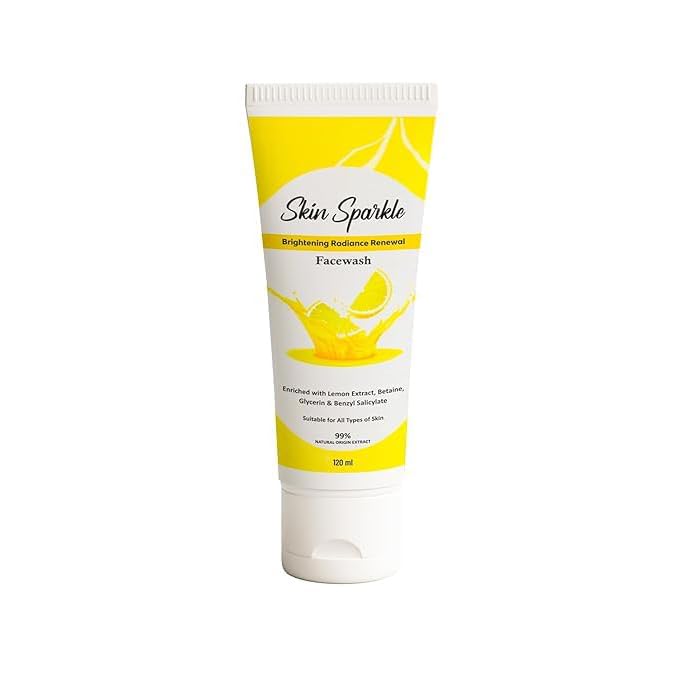 Skin Sparkle Lemon Brightening Face Wash | Enriched With Lemon Extract, Glycerin & Betaine | Refreshing Daily Cleanser For Radia