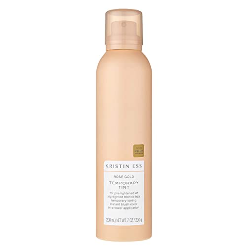 Kristin Ess Hair Rose Gold Temporary Tint - Pastel Pink Hair Color Spray For Blonde Or Light Hair, Washable, Temporary Hair Dye,