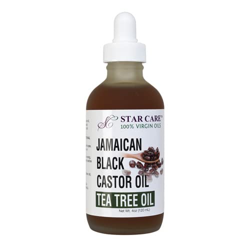 STAR CARE 100% Virgin Jamaican Black Castor Oil 4oz/ 120ml (Tea Tree)