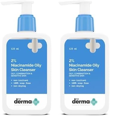 The Derma Co 2% Niacinamide Oily Skin Cleanser For Sensitive, Oily & Combination Skin 125 Ml Non-Irritant | 100% Soap-Free | Non