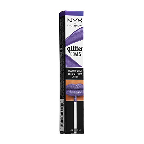 Nyx Professional Makeup Glitter Goals Liquid Lipstick - Amethyst Vibes (Purple With Multi-Dimensional Glitter)