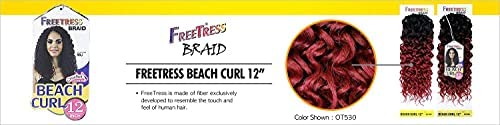 Multi Pack Deals! Freetress Synthetic Hair Crochet Braids Beach Curl 12'' (4-Pack, Ot27)