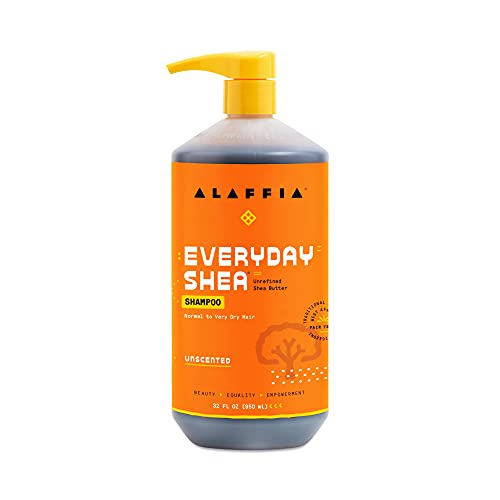 Alaffia EveryDay Shea Shampoo, Unscented, Gentle Cleansing Shampoo for Normal to Dry Hair. Made with Fair Trade Unrefined Shea B