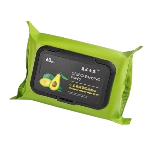 Deep Cleansing Makeup Remover Wipes With Avocado Extract | Moisturizing Facial Cleansing Towelettes With FlipTop Lid | Remove W