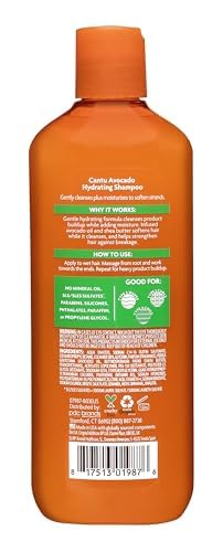 Cantu Avocado Hydrating Shampoo, Sulfate-Free, 13.5 Ounce (Packaging May Vary)