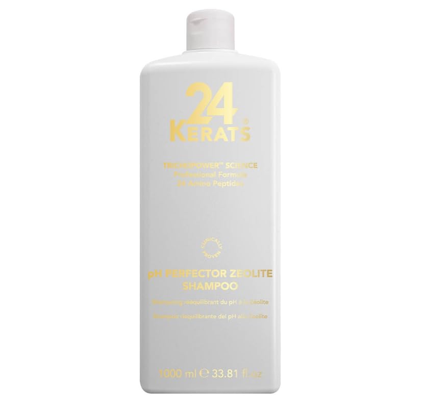 24 KERATS pH Balance Shampoo for Oily Hair and Scalp  Zeolite Purifying Oil Control Formula  Professional Scalp Balancing Sham