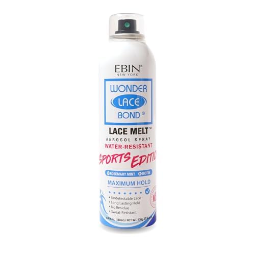 Wonder Lace Melt Aerosol Spray Sports Edition - Rosemary Mint + Biotin (180Ml./ 6.08Oz) - Preserves Edges & Undetectable Lace |