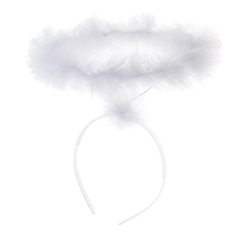 ATORSE?Women Masquerade Headband Children Girl Hairband With White Artificial Feather