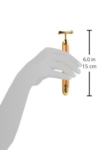 DANgSHAN Beauty Bar 24k golden Pulse Facial Massager, T-Shape Electric Sign Face Massage Tools for Sensitive Skin Face Pull Tigh