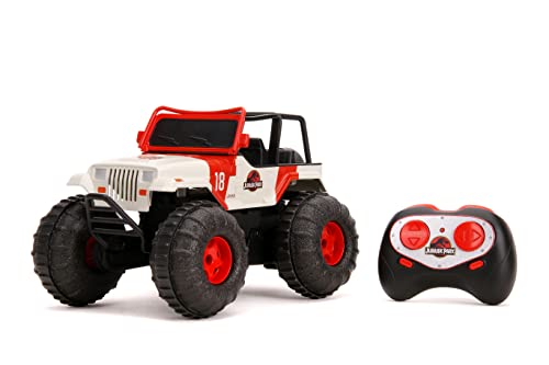 Jada Toys Jurassic World 105 Jeep Wrangler Water And Land Rc Radio Control Cars, Toys For Kids And Adults