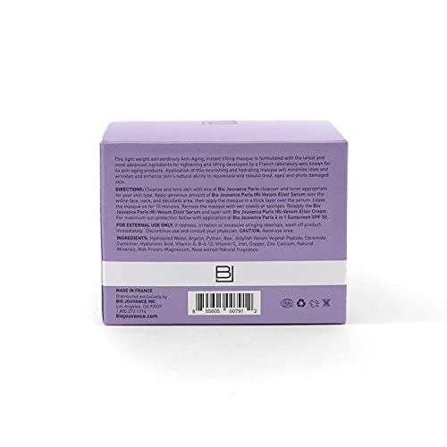 BIO JOUVANCE PARIS - Tri Venom Elixir Mask 2oz / 60ml - Wrinkle Minimizer | Tighten Large Pores | Instant Lifting | Hydrating |