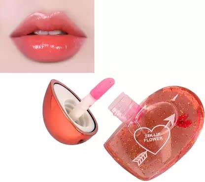 Best Heart Shape Pink Lip Gloss Pack Of 1