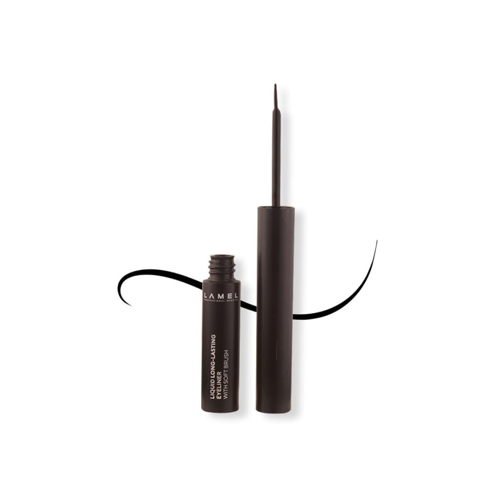 Lamel Eyeliner Liquid With Hard Brush 01 Black | Waterproof & SmudgeProof | LongLasting Formula | For A Flawless Eye Makeu