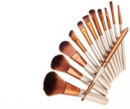 Sunisa Brown Multipurpose Soft Bristles Makeup Brushes Set Of 12  (Pack Of 12)