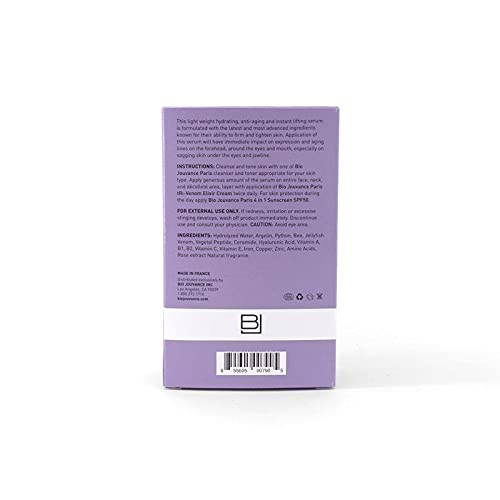 BIO JOUVANCE PARIS - Tri Venom Elixir Serum 1oz / 30ml - Wrinkle Minimizer | Tighten Large Pores | Instant Lifting | Hydrating |