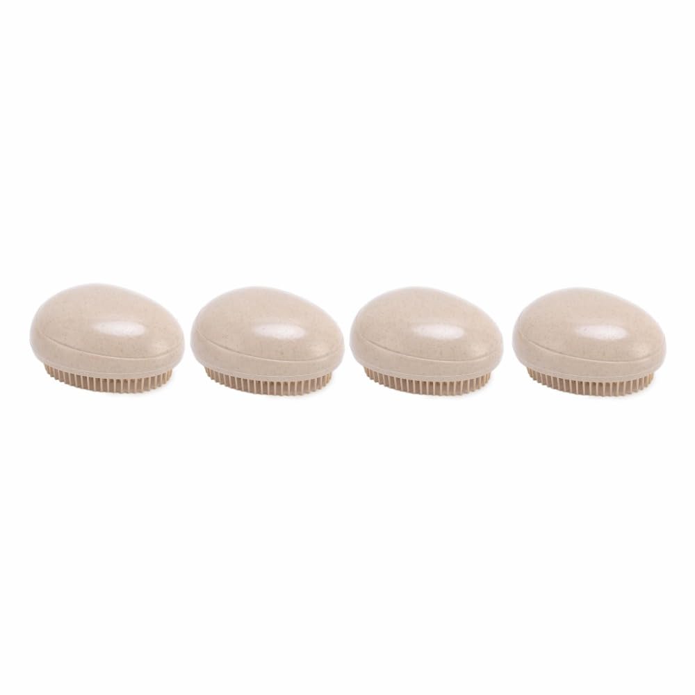 Anu Limen 4 Pcs Egg Shaped Hair Brush, Yellow Plastic Scalp Massage Comb, 3.46 x 2.64 in, for Home and Travel