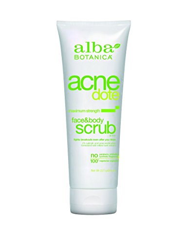 Alba Botanica Natural AcneDote Face & Body Scrub 8 oz (Pack of 10)