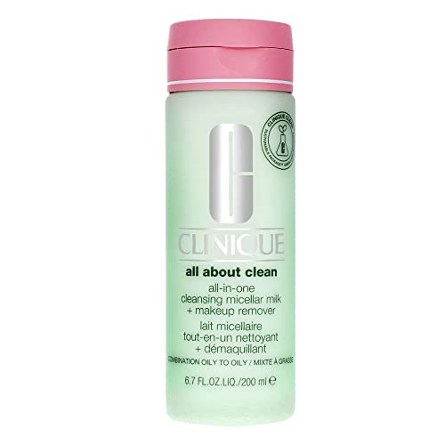 Clinique All About Clean All-In-One Cleansing Micellar Milk and Makeup - Combination to Oily Skin Women Cleanser 6.7 oz