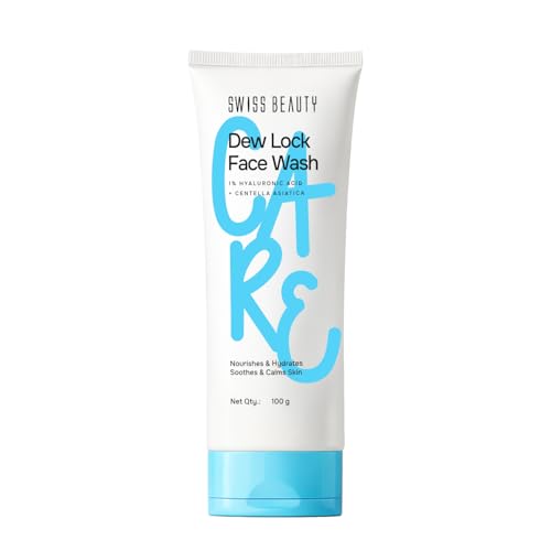 Swiss Beauty Care Dew Lock Face Wash | 1% Hyaluronic Acid & Centella Asiatica | Deep Cleansing Action | Gentle Yet Powerful | Hy
