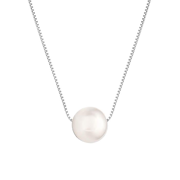 Giva 925 Silver Anushka Sharma Silver White Pearl Moon Necklace| Necklace To Gift Women & Girls | With Certificate Of Authentici