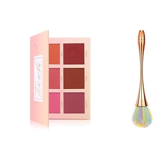 1Blush Palette & 1Blush Brush For Daily Makeup,LongWear For Women (Multicolour) (Pack Of 2)