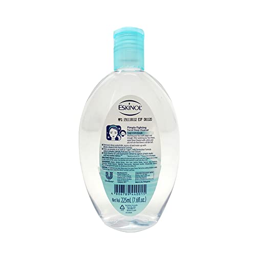 Eskinol Pimple Fighting Facial Deep Cleanser 225mL - 7.65 Fl Oz, Effective Acne Treatment, Deep Cleansing Formula