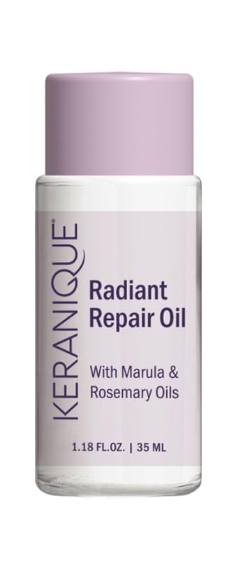 Keranique Radiant Repair Hair Oil for Thin & Fine Hair  Lightweight AntiFrizz Serum with Marula Oil & Rosemary Extract  Stren