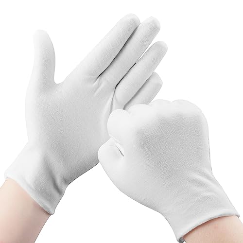 Cotton Gloves, 30 Pcs White Cotton Gloves For Dry Hands Moisturizing Eczema, Washable Cotton Gloves For Men And Women, Stretchab