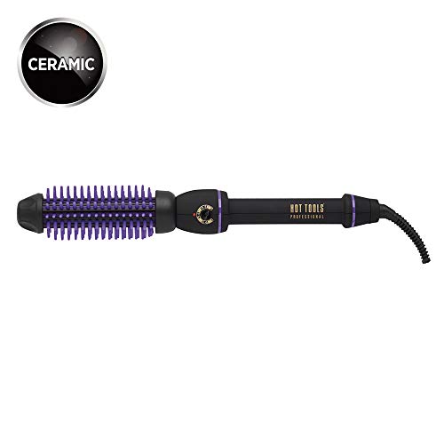 HOT TOOLS Pro Artist Heated Silicone Bristle Brush Styler, 1 in, Black and Purple, Model 1146 - Adds Volume and Fullness