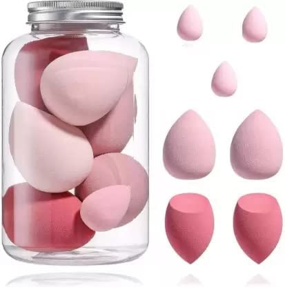 Vnz Makeup Sponge Set  Beauty Blender Puff Sponges With Storage Case  Set Of 7 For Foundation, Cream & Powder  Soft & Reusabl