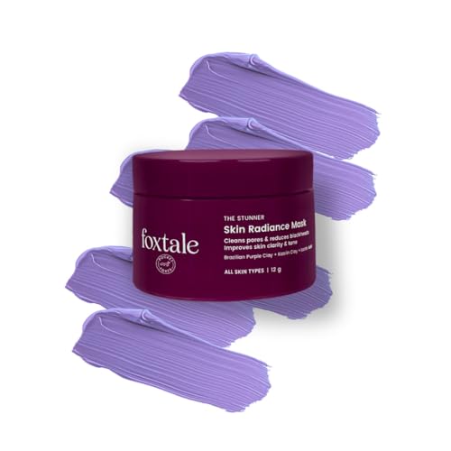 Foxtale De-Tan Face Mask For Glowing Skin | Mini Pack For Travel | Clay Mask With Lactic Acid For Tan Removal, Reduction In Blac