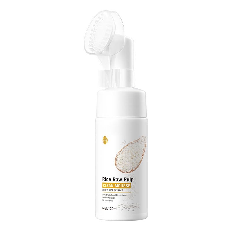 VENZEN Rice Raw Pulp Clean Foam Mousse Soft Brush Head Deep Face Clean Exfoliation Facial Moisturizing Skin Care 120ml / 4.06fl.